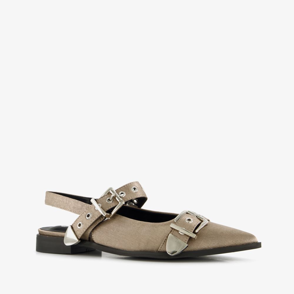 Nova dames slingbacks met gespen beige