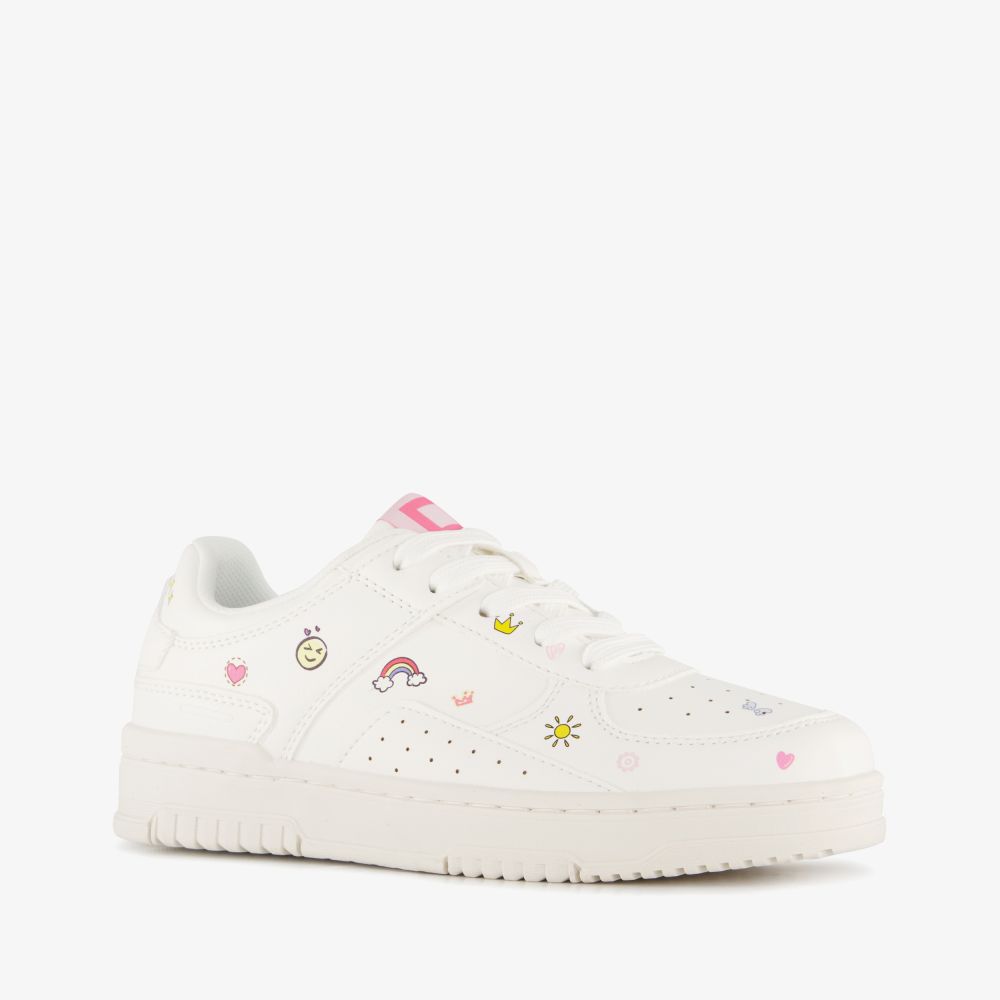 Blue Box meisjes sneakers met icoontjes wit