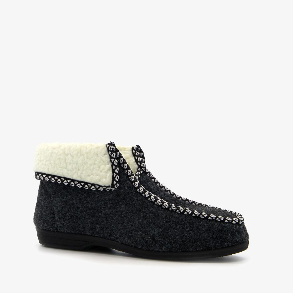 Thu!s dames pantoffel hoog zwart