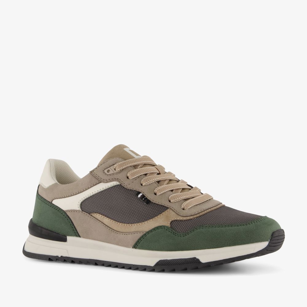 Blue Box heren sneakers groen beige