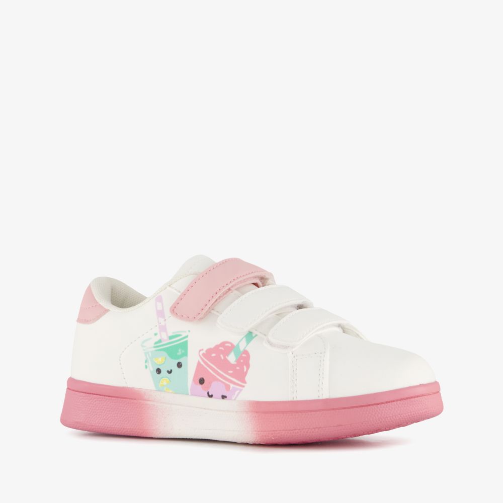 Blue Box meisjes sneakers met drinkbekers wit roze