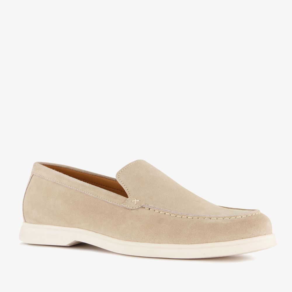 Van Beers suède heren instappers beige
