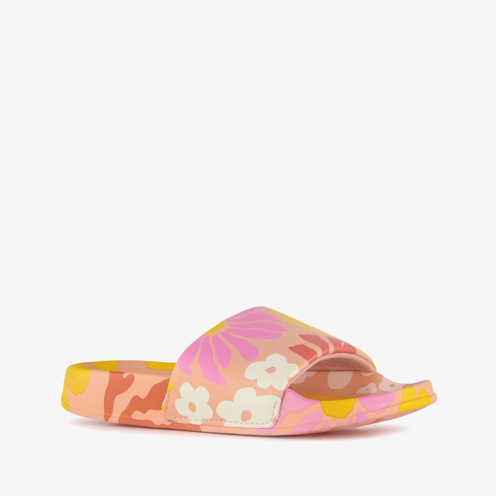 Scapino Multicolor meisjes badslippers met bloemenprint