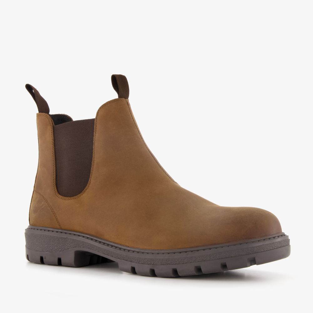 Van Beers Van Beer suède heren Chelsea boots bruin