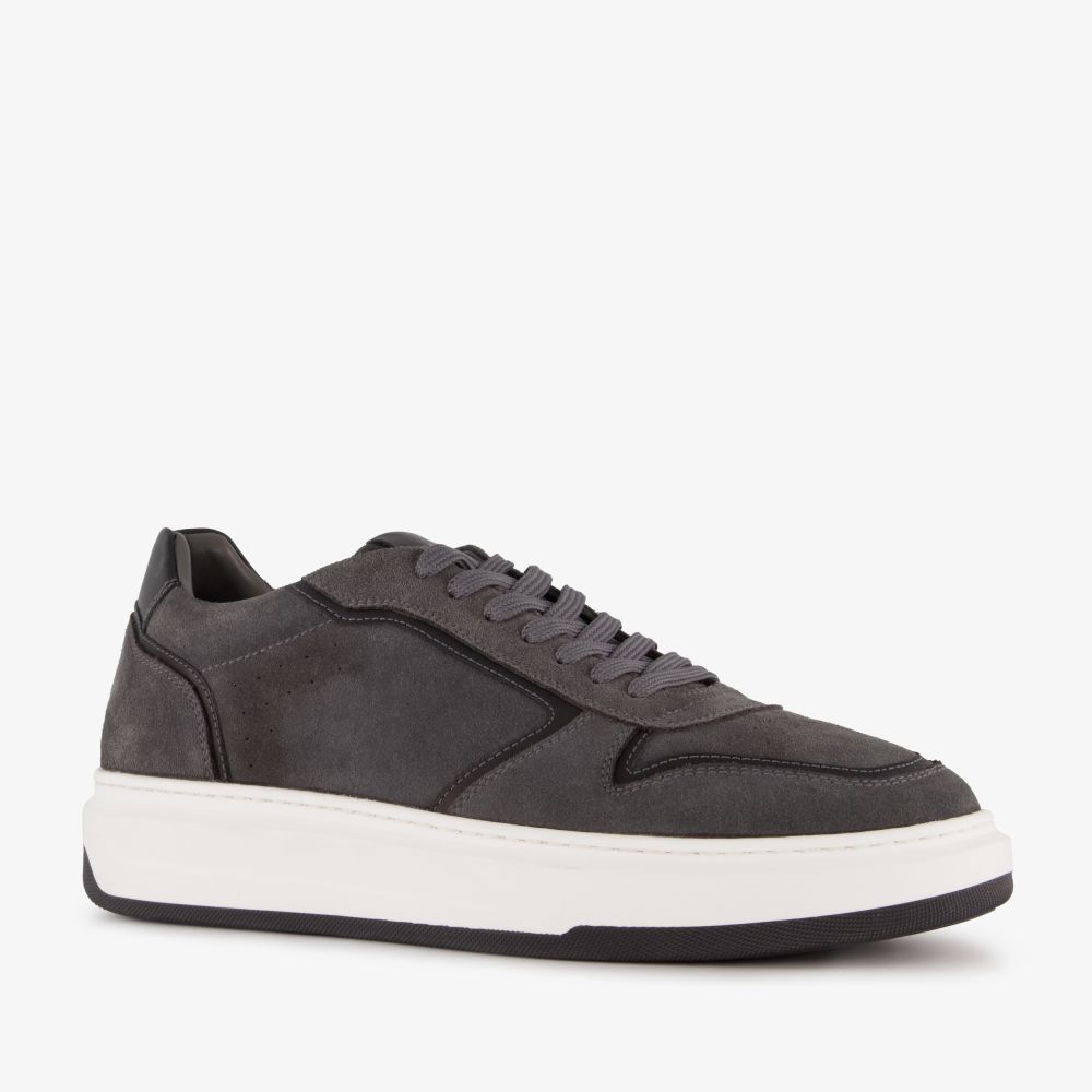 Van Beers suède heren sneakers grijs