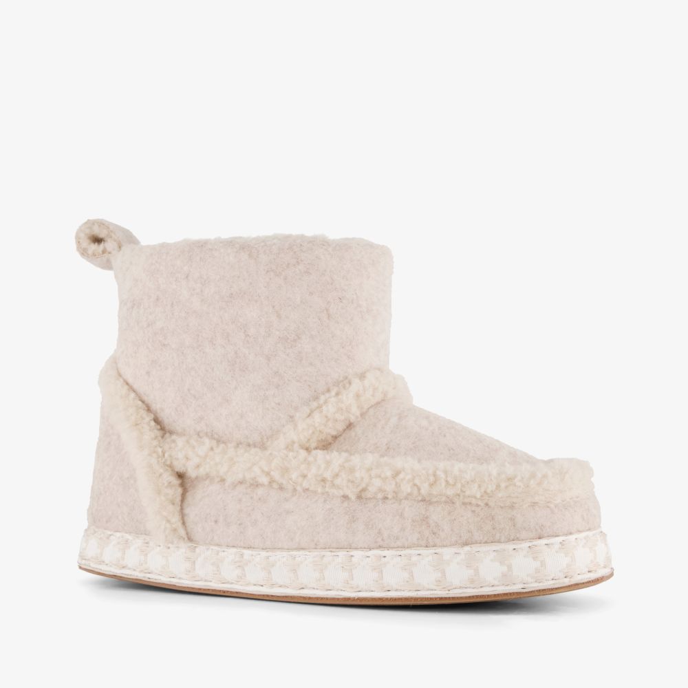 Thu!s hoge dames pantoffels met teddy voering beige