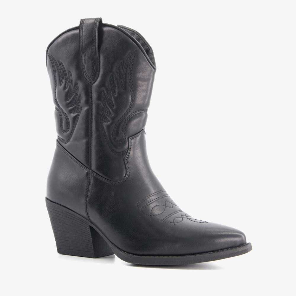 Blue Box dames cowboylaarsjes zwart