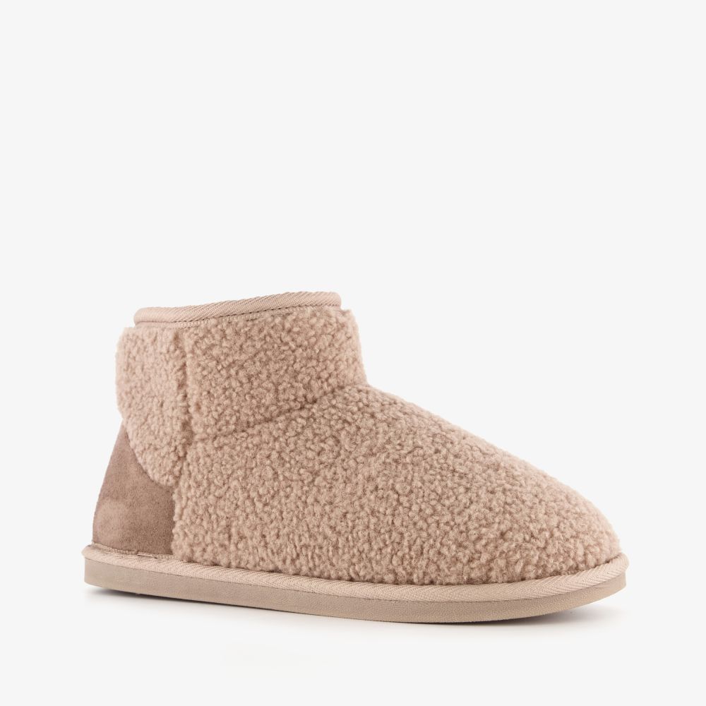Thu!s gevoerde teddy pantoffels beige