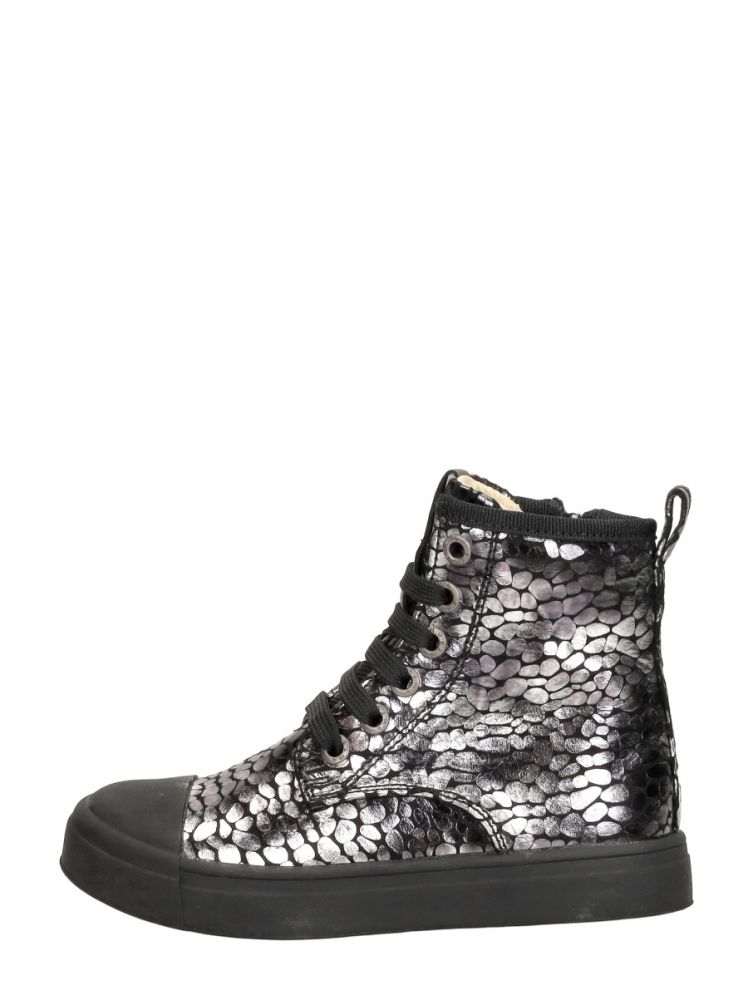 Shoesme Veterschoen Hoog Zilver