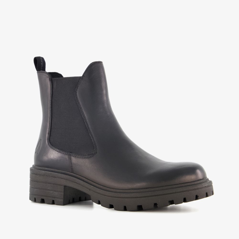 Hush Puppies leren dames Chelsea boots zwart