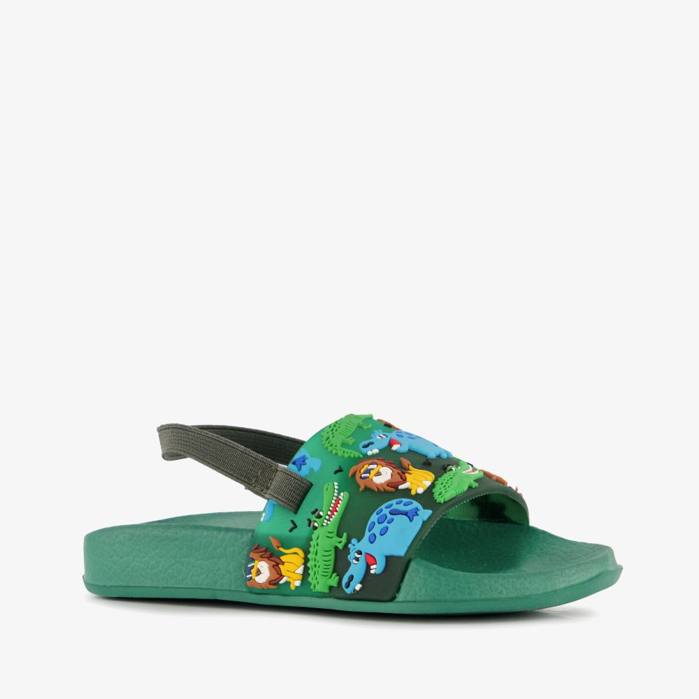 Scapino Groene jongens badslippers met jungle dieren