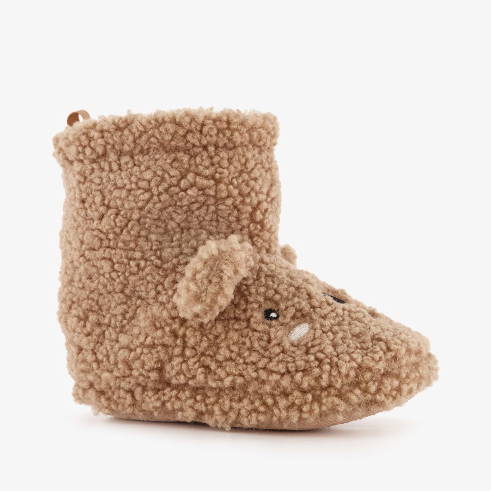 Thu!s beertjes pantoffels met antislipzool bruin