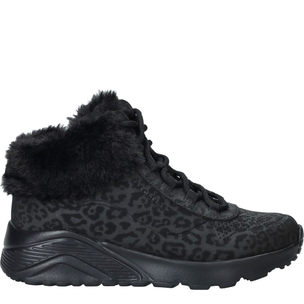 Skechers Uno Lite Veterboots Dames Zwart