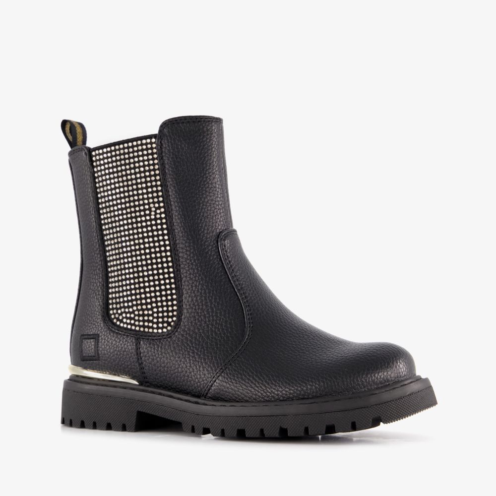 Blue Box meisjes Chelsea boots met studs zwart