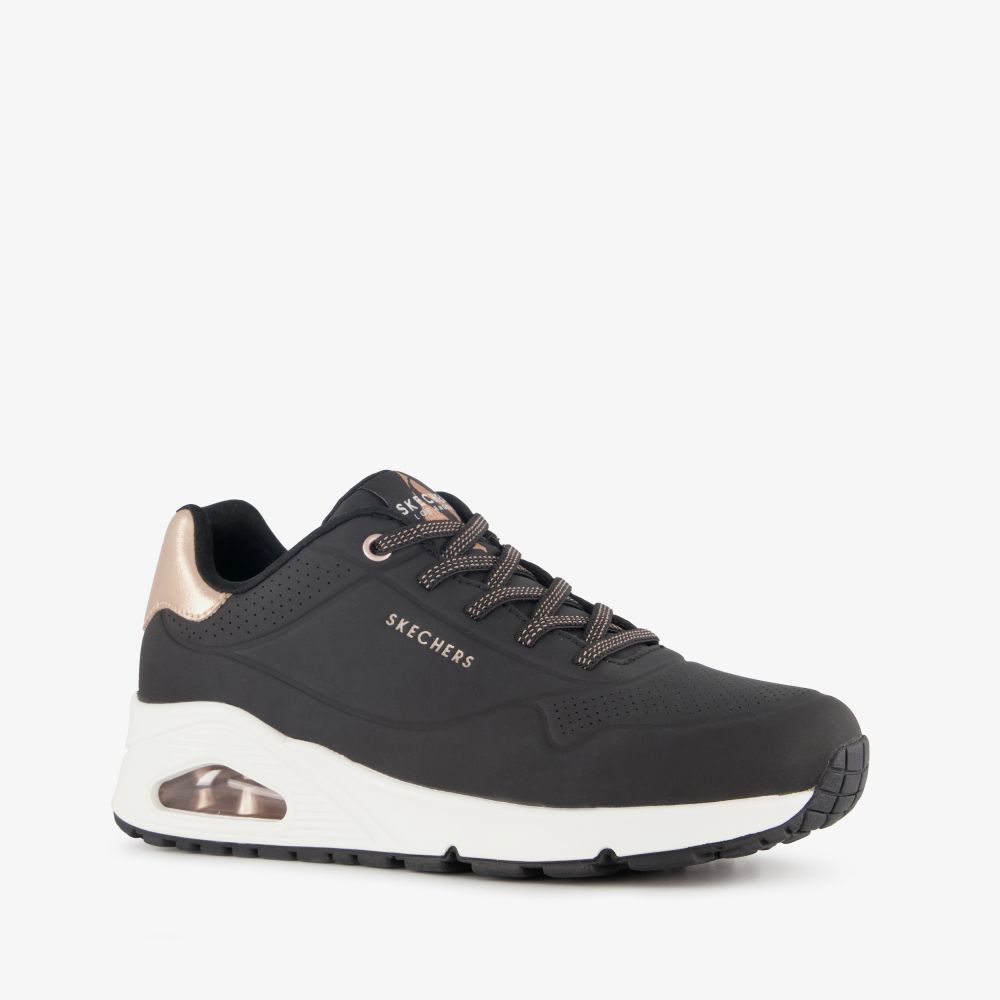 Skechers Uno-Shimmer Away dames sneakers zwart wit