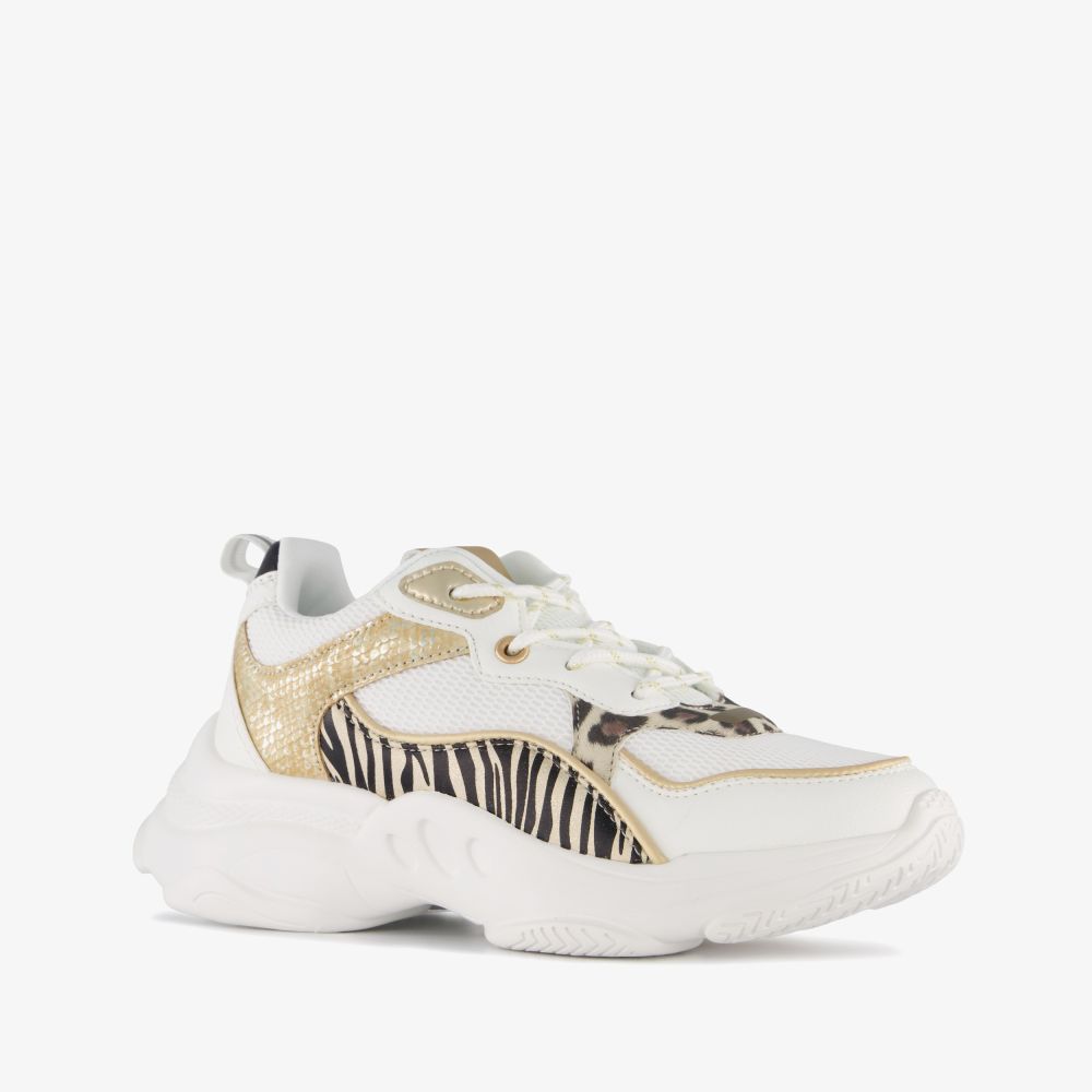 Blue Box meisjes dad sneakers met tijgerprint
