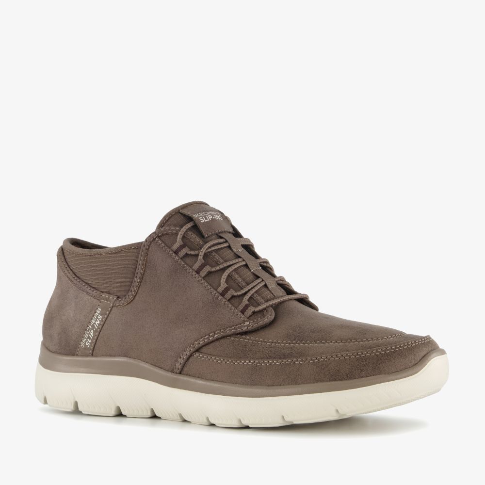 Skechers Slip-ins: Summits Siegul suède heren sneakers bruin