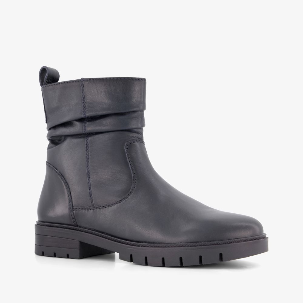 Hush Puppies leren dames boots donkerblauw