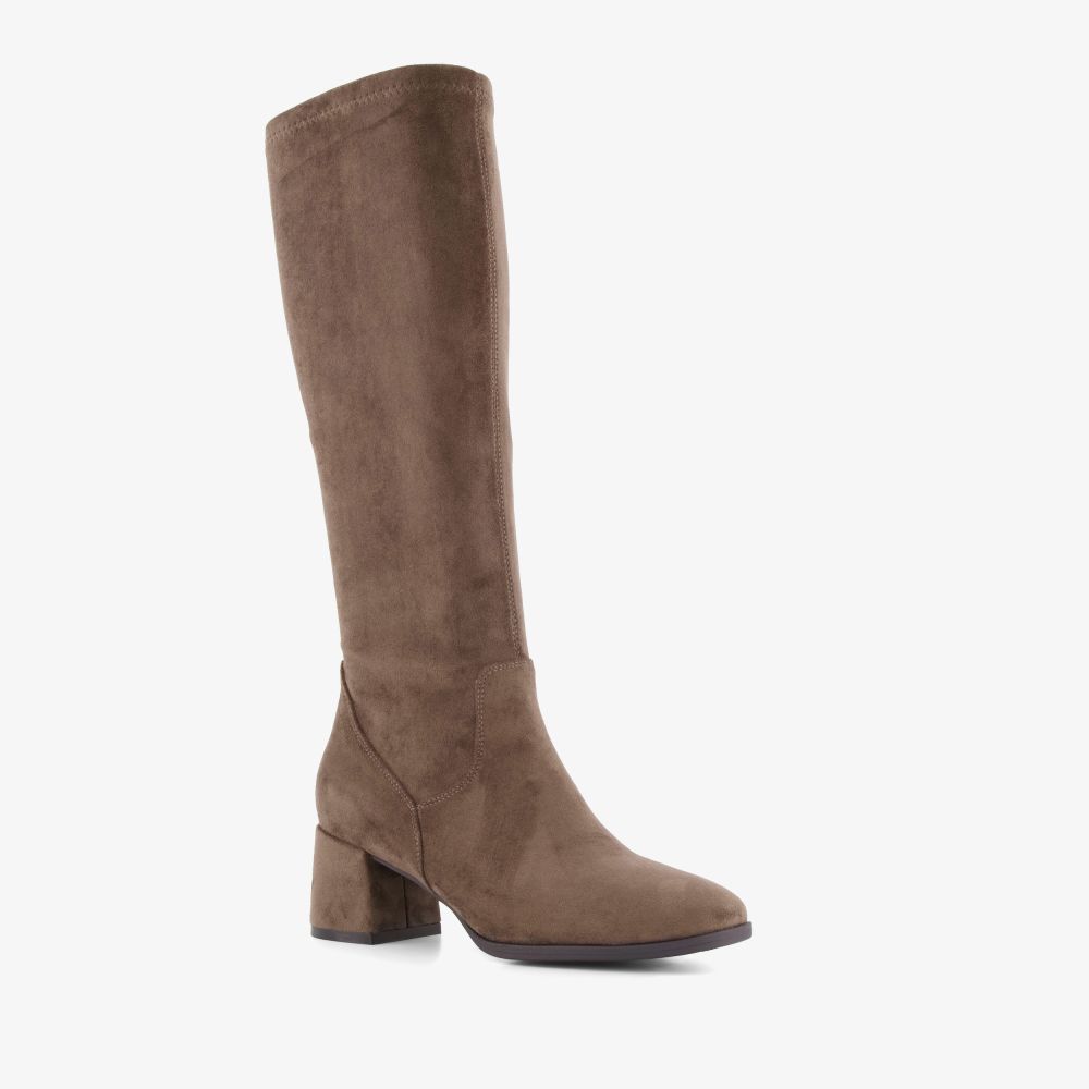 Nova hoge dames laarzen met hak taupe
