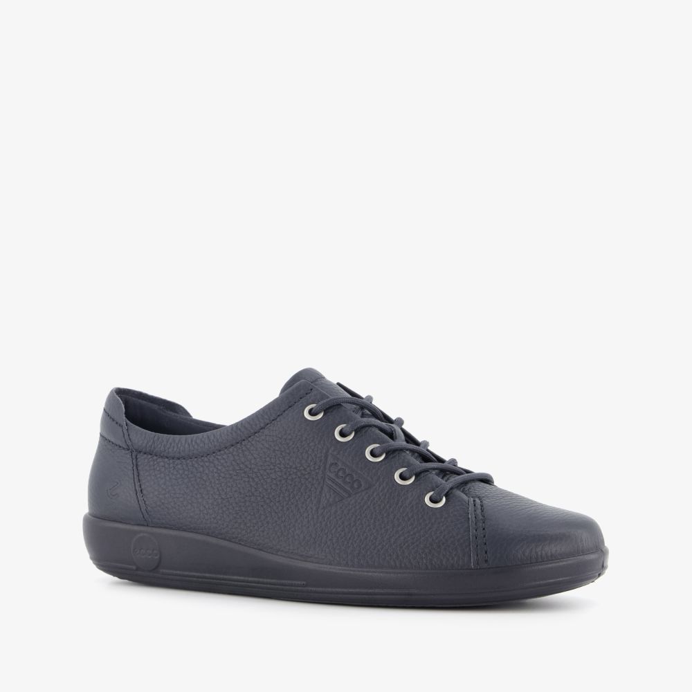ECCO Soft 2.0 Classic leren dames sneakers blauw