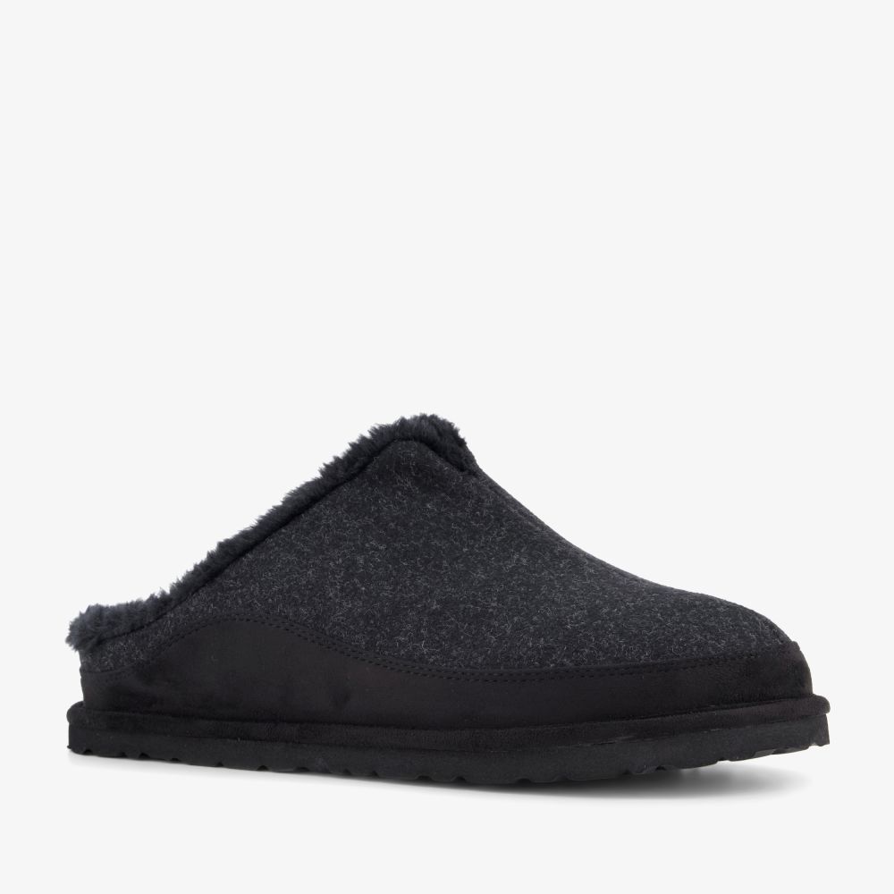 Natuform heren vilten pantoffels zwart