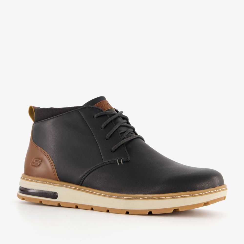 Skechers Evenstone hoge leren heren sneakers zwart