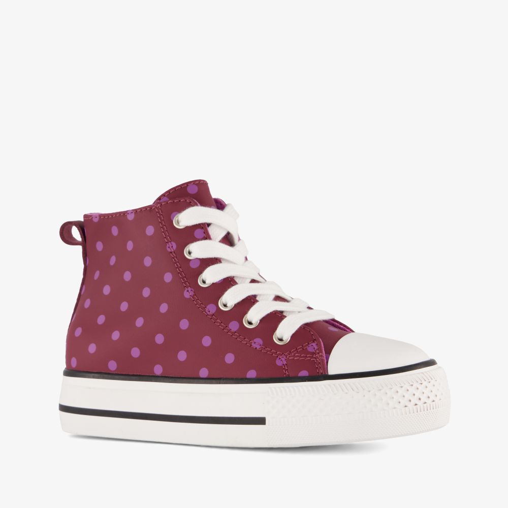Blue Box meisjes hoge sneakers met polkadots roze