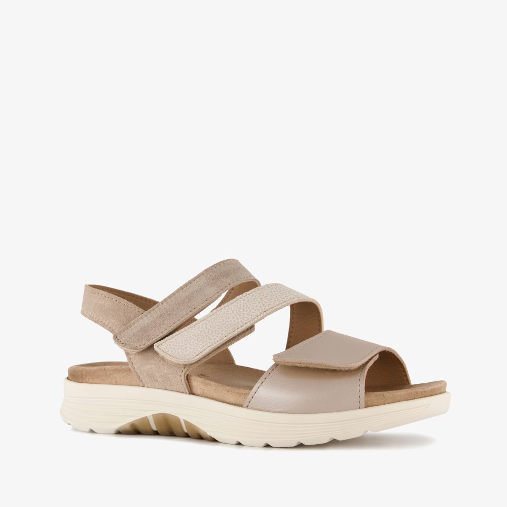 Hush Puppies leren dames sandalen beige