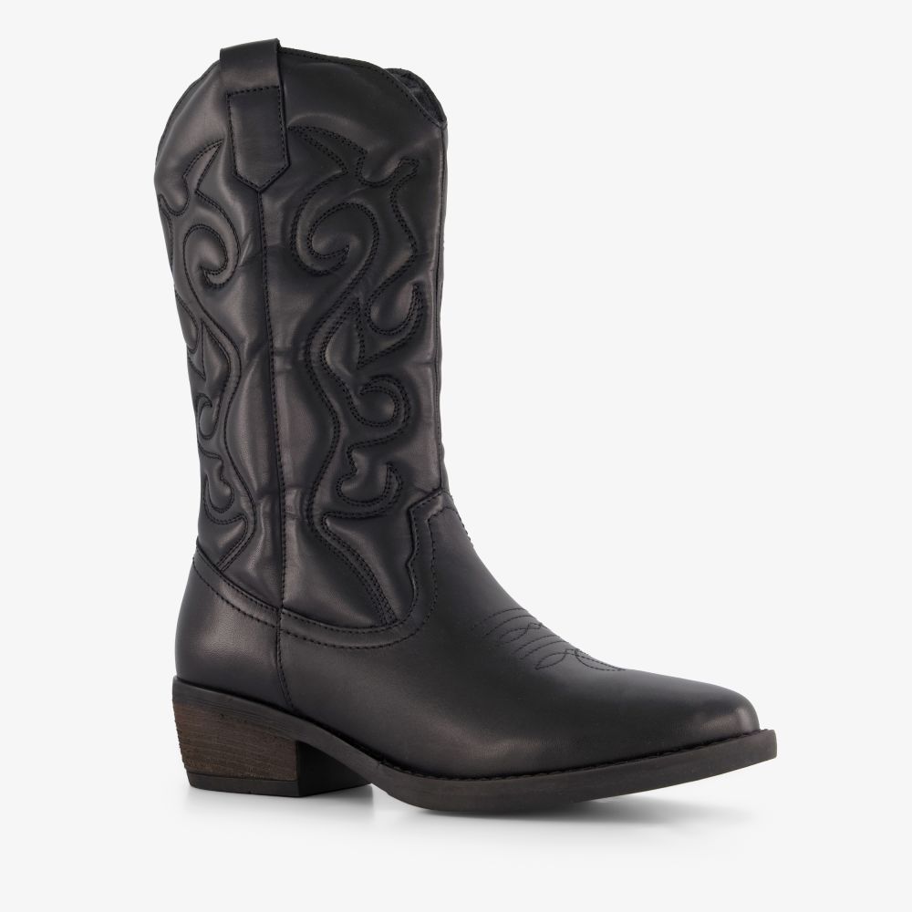 Harper leren dames cowboylaarzen zwart