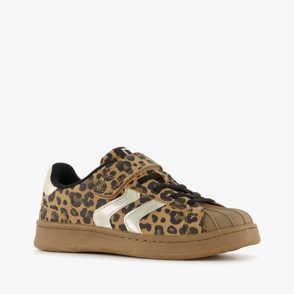 Blue Box meisjes sneakers met luipaardprint en metallic