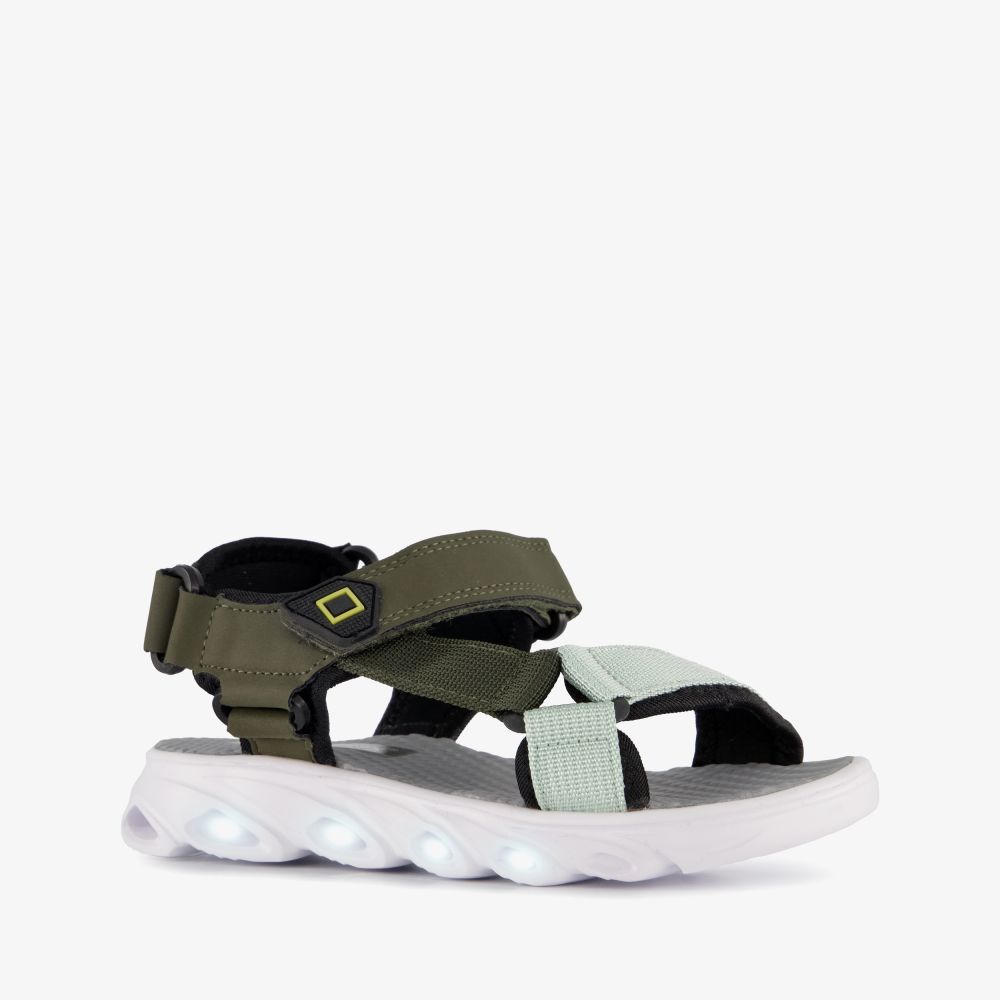 Blue Box sandalen jongens groen met lampjes
