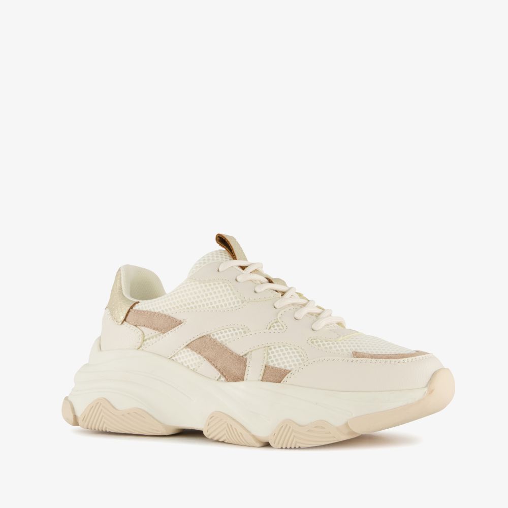 Blue Box dames dad sneakers beige goud