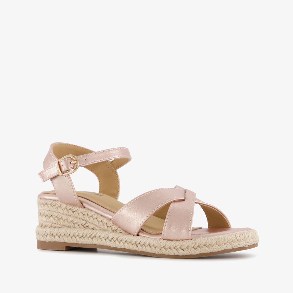 Blue Box meisjes sleehak sandalen metallic roze