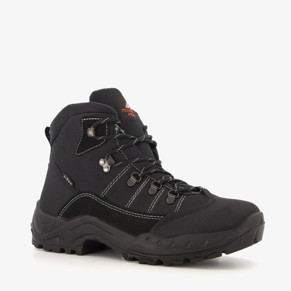 Mountain Peak leren dames wandelschoenen zwart