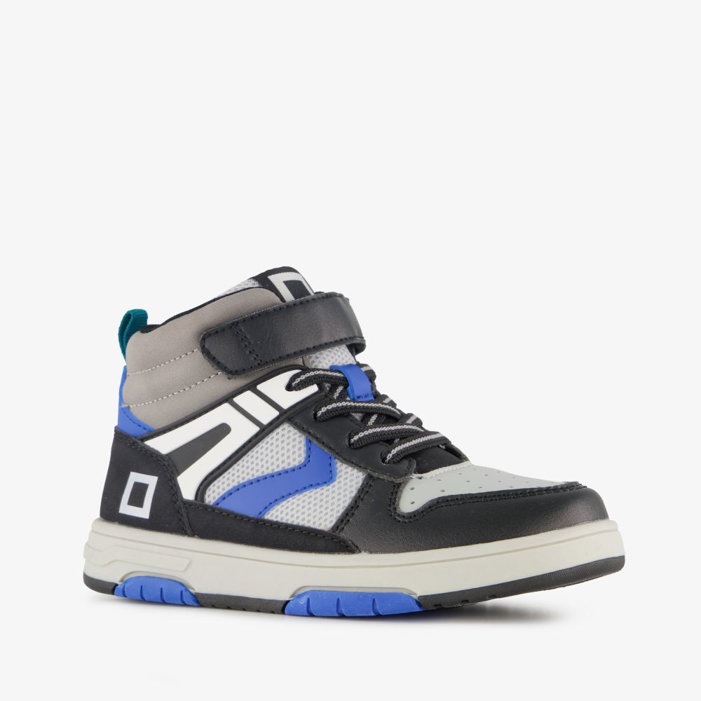 Blue Box hoge jongens sneakers grijs blauw