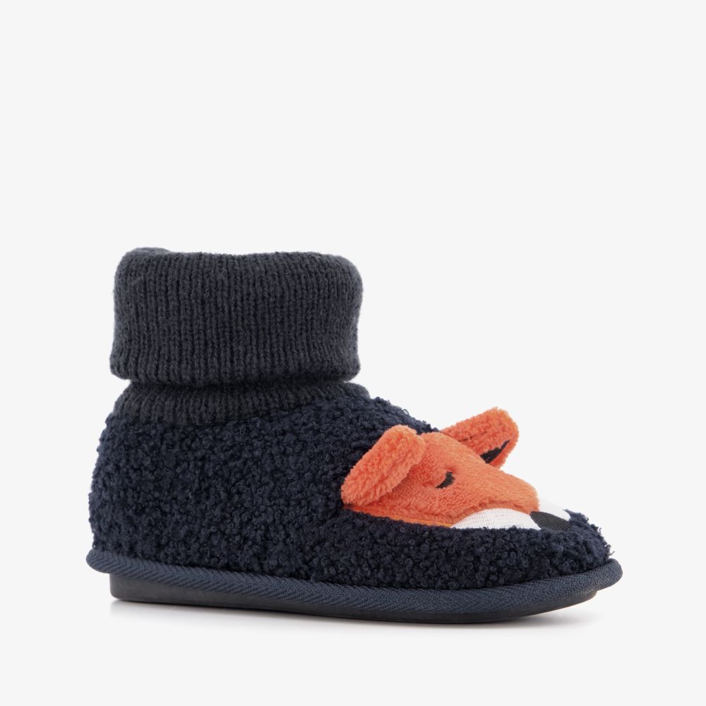 Thu!s kinder pantoffels met een vosje blauw
