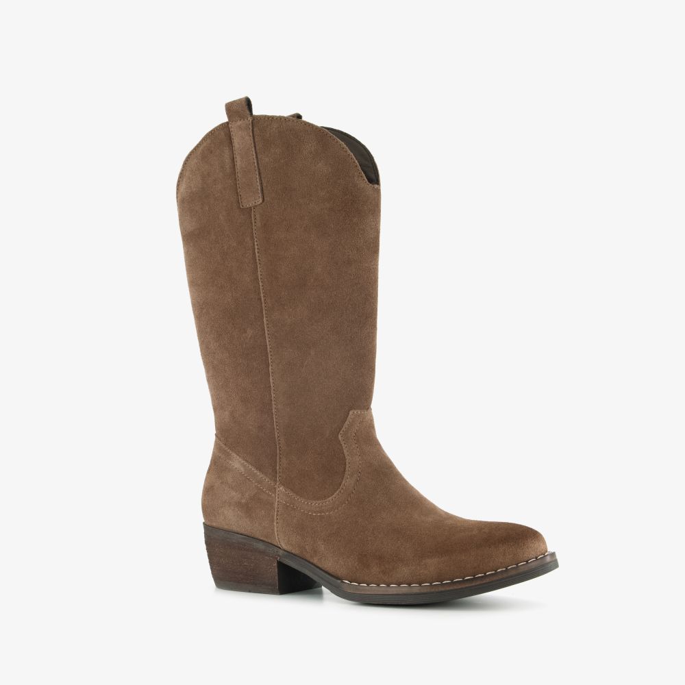 Harper suède dames cowboylaarzen bruin