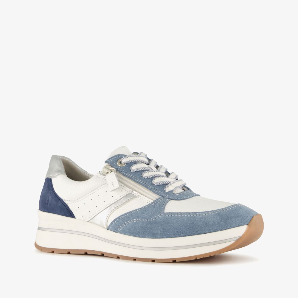 Hush Puppies suède dames sneakers blauw